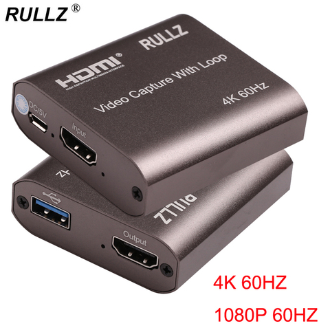 Rullz 4K 60Hz HDMI Video Capture Card TV Loop 1080P Game Recording Plate Live Streaming Box USB 2.0 3.0 Grabber for PS4 Camera ► Photo 1/6