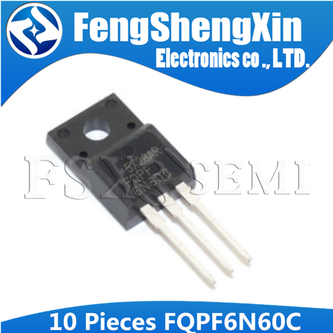 10pcs/lot  FQPF6N60C TO-220F 6N60C 6N60 N-Channel MOSFET ► Photo 1/1