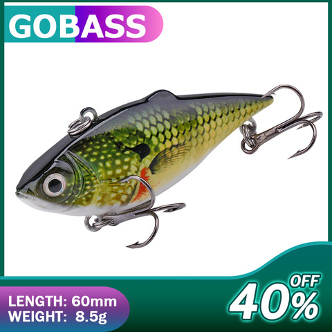 GOBASS 6cm 8.5g VIB Fishing Lure Vibes For Winter Bass Fishing Tackle 2022 Sinking Lipless Wobbler Crankbait Artificial Baits ► Photo 1/6