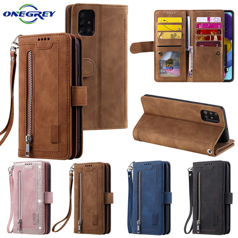Zippper Wallet Case For Samsung Galaxy S20 FE S10 S9 S8 Plus Flip Leather A32 A51 A71 A41 A50 A40 A30 A20 E A10 Card Phone Cover ► Photo 1/6