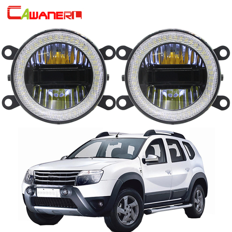 Cawanerl For Dacia Duster 2010 2011 2012 2013 2014 2015 Car Front Fog Light Daytime Running Lamp DRL LED Angel Eye Bulb 12V ► Photo 1/6