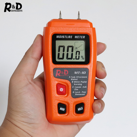 R&D MT-10 EMT01 Wood Moisture Meter Wood Humidity Tester Hygrometer Timber Damp Detector Tree Density tester Grey Orange ► Photo 1/6