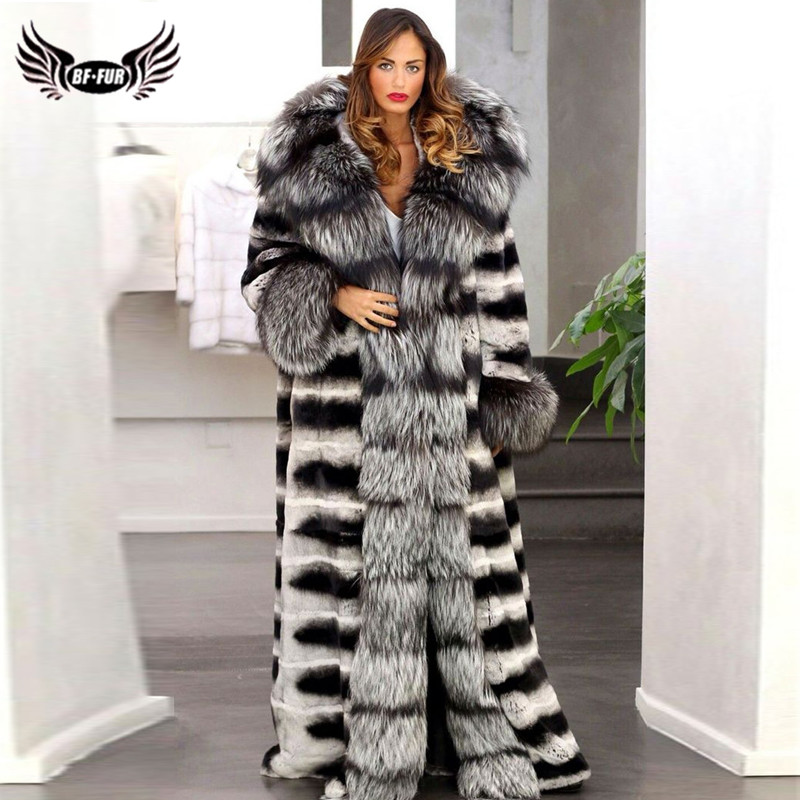 Plus Size Womens Real Mink Fur Luxury Outwear Jacket Full Length Thick Long Coat 