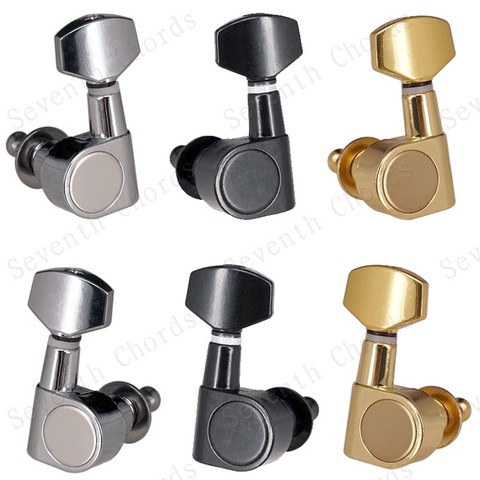 A Set 6 Pcs No ear Tuning Pegs Tuners Machine Heads Tuners For Acoustic Electric Guitar -  No need Screw Mounting 2 pin Locking ► Photo 1/6