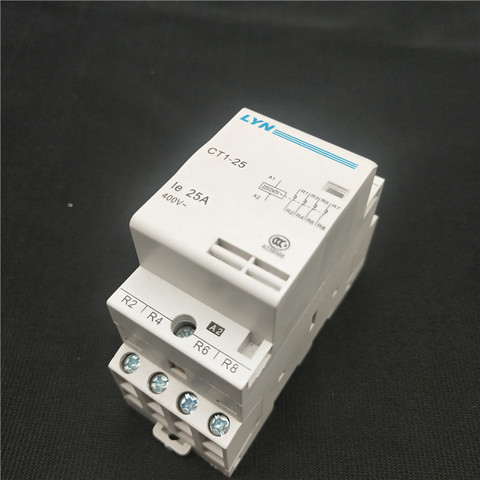 CT1-25 4P 16A 20A 25A 220V 400V~ 50/60HZ Din rail Household ac Modular contactor 4NO 2NO 2NC 4NC ► Photo 1/6