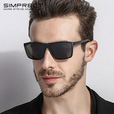 SIMPRECT Square Polarized Sunglasses Men 2024 Luxury Brand Designer UV400  High Quality Fishing Driving Retro Vintage Sun Glasses