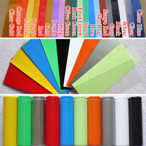 100pcs 29.5mm x 72mm PVC Heat Shrink Tube Battery Film Tape Precut Cover Sleeve Protector Multiple Color For 18650 Battery Wrap ► Photo 1/1
