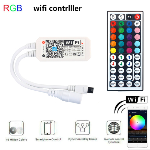 Magic Home 5V~28V RGB Wifi LED Controller With IR Remote Control With  Battery For 5050 2835 3528 LED Strip Light LED Modules - Price history &  Review, AliExpress Seller - VIPMOON Official Store