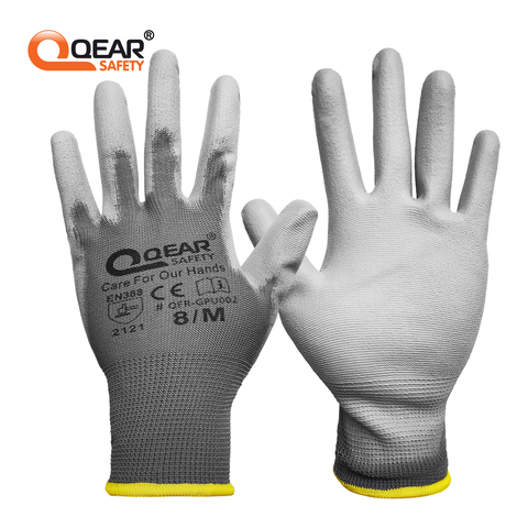 QEAR SAFETY 12 pairs PU work safety gloves, multi-function, light-weight, Anti-slip, Breathable ► Photo 1/6