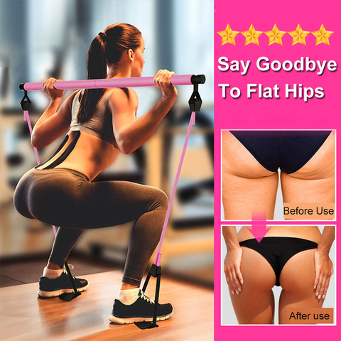 New Fitness Yoga Pilates Bar Stick Crossfit Resistance Bands Trainer Yoga Pull Rods Pull Rope Portable home Gym Body Workout ► Photo 1/6