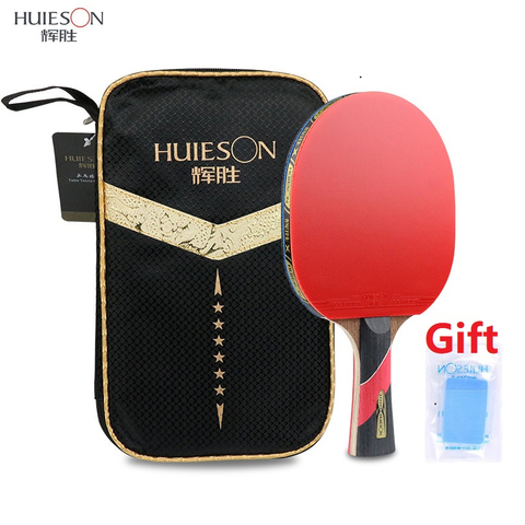 Huieson 4/5/6 Stars Table Tennis Rackets Double Pimples-in Rubber Profession Training Powerful Ping Pong Paddle Bat With Bag ► Photo 1/6