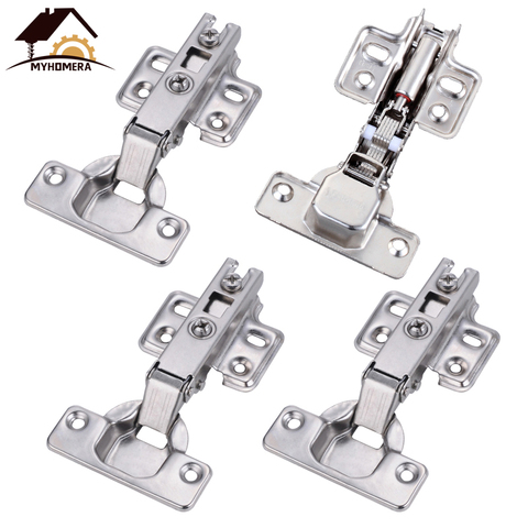 Myhomera 4Pcs Hinge Stainless Steel Hydraulic Cabinet Door Hinges Damper Buffer Soft Close Kitchen Cupboard Furniture Full/Embed ► Photo 1/6