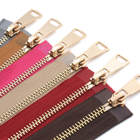 30/40/50/60/70/80Cm 5# Colorful High Quality Open-End Auto-Lock Gold Metal Zipper Diy Handcraft for Clothing Garment Pocket ► Photo 1/6