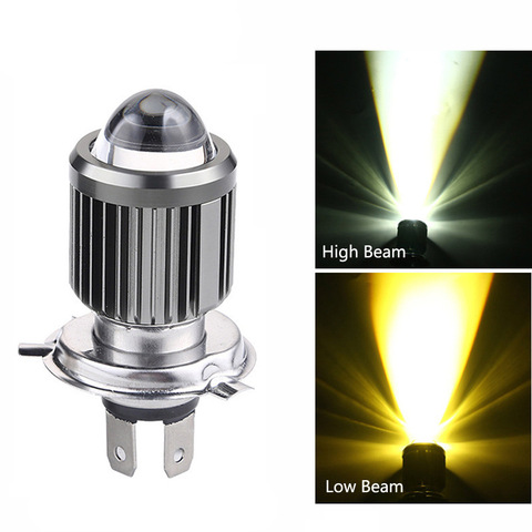 1pcs H4 LED Moto H6 BA20D LED Lamp Motorcycle Headlight Bulbs CSP Lens White Yellow Hi Lo Scooter Accessories Fog Lights 12V ► Photo 1/6