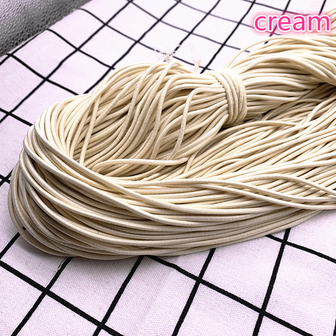 New 5yards 2mm 2.5mm Cream High Elastic Round Elastic Band Rubber Band Elastic Cord for Jewelry Making Diy Accessories ► Photo 1/1