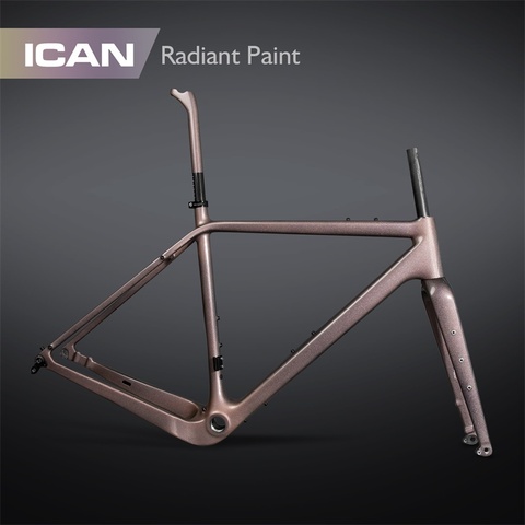 2022 Hot Sale Flat Mount X-Gravel Carbon Bicycle Frameset With Chameleon Paint Rainbow logo Rotor Size 140mm ► Photo 1/6