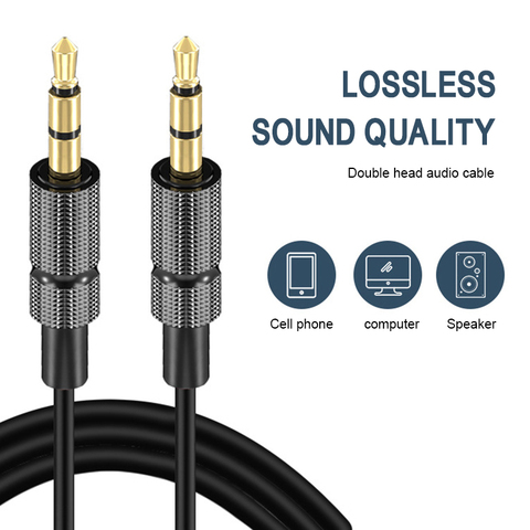 3/2/1m Jack Audio Cable 3.5 mm to 3.5mm Aux Cable Male to Male Kabel Gold Plug Car Cord for iphone 7 Samsung for speaker ► Photo 1/6