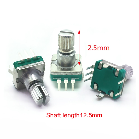 5PCS 5PIN EC11 30 Position Rotary Encoder Code Switch With Push Switch 12.5mm Half Shaft Encoder Switch ► Photo 1/5