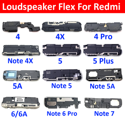 New Loudspeaker For Xiaomi Redmi Note 4X 4 5 Plus 6 7 6A 5A Pro S2 8 8A 9A 8T Loud Speaker Buzzer Ringer Flex Replacement Parts ► Photo 1/6