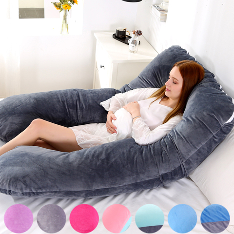 55 inch Soft Pregnant Pillow Gravida U Type Lumbar Pillow Multi Function Side Protect Cushion for Pregnancy Women Dropshipping ► Photo 1/6