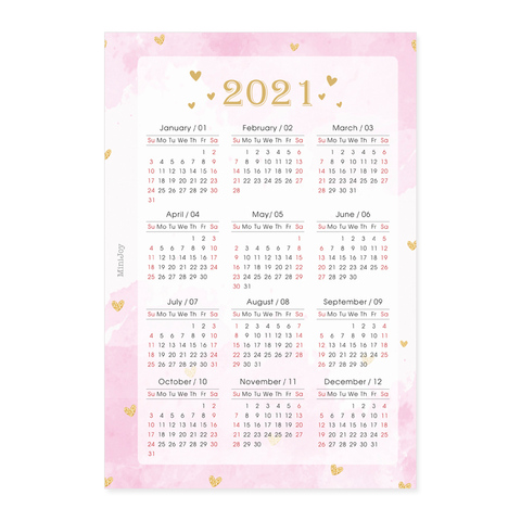 Fromthenon 2022 Year Calendar Index Dividers Watercolor Refill A5A6 6 Holes Leaf Spiral Notebook Diary School Stationery ► Photo 1/6