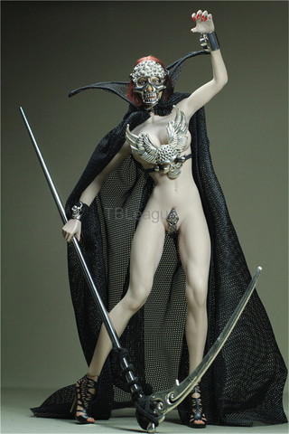 Tbleague 1/6 Scale Venetica Black Bag Cape with Metal Skull Mask Corset T-back Clothing Set for 12in Action Figure Toy ► Photo 1/6