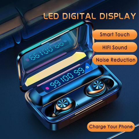 F9-10 TWS  Wireless Bluetooth 5.0 Earphone Touch Control 9D Stereo Headset Headphone With Micphone LED Display Charge Box ► Photo 1/6