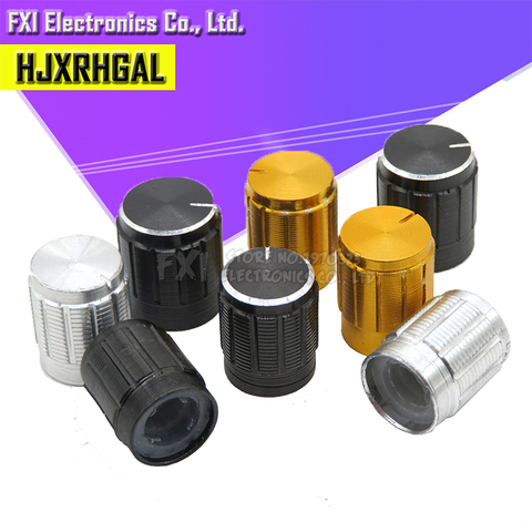 50pcs 13*17mm aluminum alloy potentiometer 13*17 knob rotation switch volume control knob black silvery ► Photo 1/6