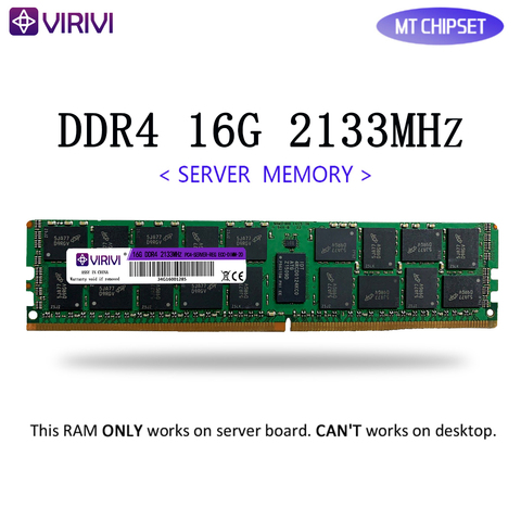 RAM VIRIVI DDR4 4GB 16GB 32GB Server Memory 2133MHz 2400Mhz REG ECC LGA 2011-3 Pin CPU X99 Motherboard Dimm ► Photo 1/2