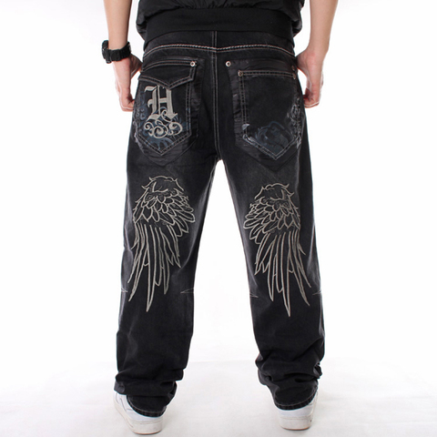 Man Loose Jeans Hiphop Skateboard Baggy Denim Pants Hip Hop Rap Male Black Trouses Big Size 30-46 ► Photo 1/4
