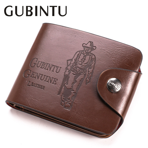 Classic Vintage Retro Male Hasp Hunter Brown Leather Wallet Purse Card Holder Clutch for Men ► Photo 1/6