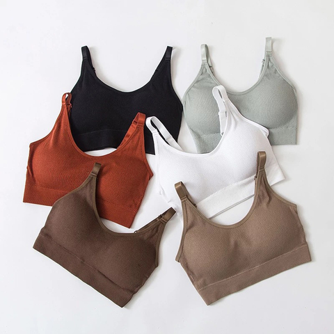 Seamless Vest Bra Tops Slim New Crop Top Without Steel Ring Women Solid Color Breathable Beauty Back Soft Sport Intimates ► Photo 1/6