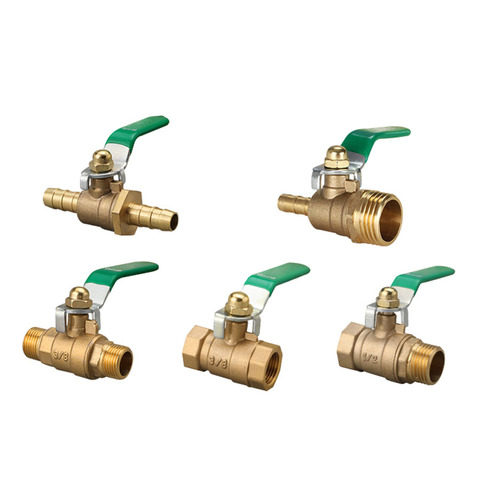 Water Heating Accessories Ball Valve 1/4 3/8 1/8 1/2 3/4 BSPT Female Male Thread Barb 8/10/12mm For Tap water On-Off Valve ► Photo 1/6