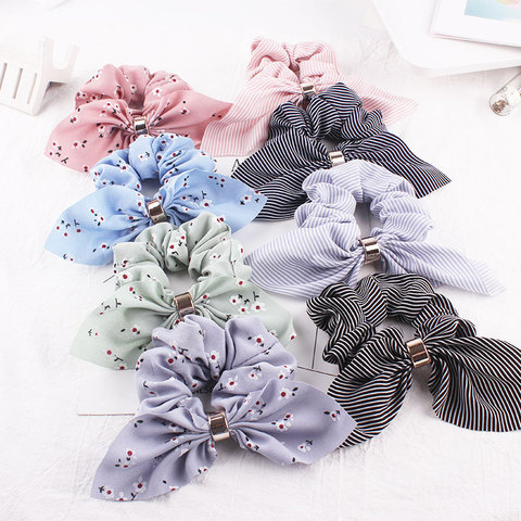 Women Rubber Bands Tiara Satin Ribbon Scrunchie Bow Hair Band Rope Scrunchie Ponytail Holder Elastic Gum for Hair Accessories ► Photo 1/6