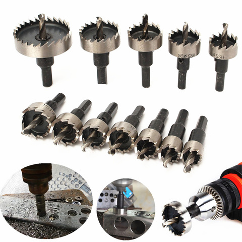 12pcs/lot 15-50mm HSS Drill Bit Set Holesaw Hole Saw Cutter Drilling Kit Hand Tool for Wood Stainless Steel Metal Alloy Cutting ► Photo 1/6