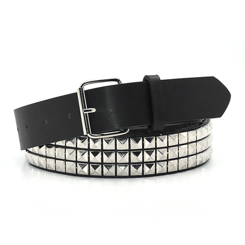 GAOKE Pyramid Fashion Rivet Belt Men&Women's Studded Belt Punk Rock With Pin Buckle Drop Shipping Black ► Photo 1/6