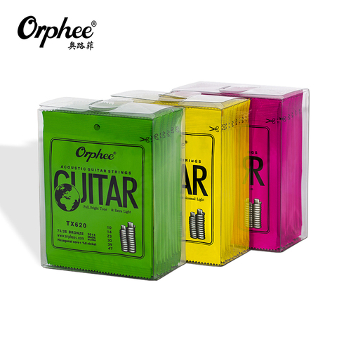 Orphee Acoustic Guitar Strings TX Series Green Phosphor Folk Hexagonal Carbon Steel Metal String for Guitar Parts Accessories ► Photo 1/6