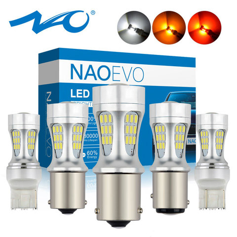 NAO 2x py21w p21/5w P21W 1156 ba15s car led light 1157 bay15d light bulbs for auto w21/5w 7443 led t20 7440 led bulb w21w bau15s ► Photo 1/6