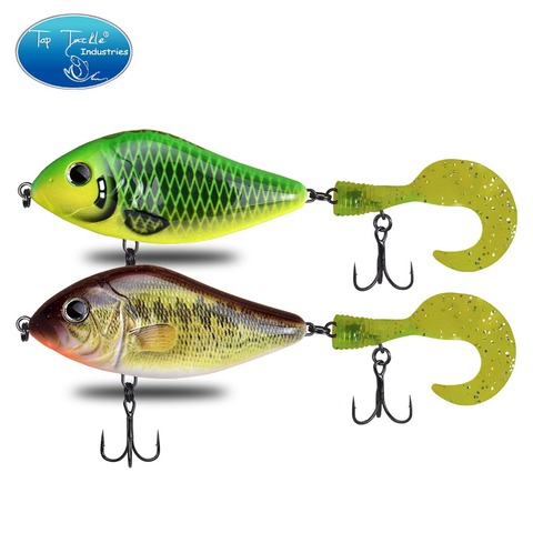 slow sinking fishing lure artificial  jerk baitwith soft Tai For Pike  Bass Musky 100mm 51g Capuchin Maggots Grub Worm ► Photo 1/6