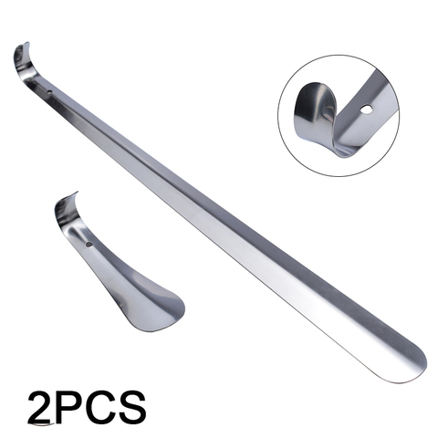 2Pcs 16x52cm Stainless Steel Shoehorn Long Short Metal Stable Stainless Steel Shoe Puller Shoe Accessories ► Photo 1/6