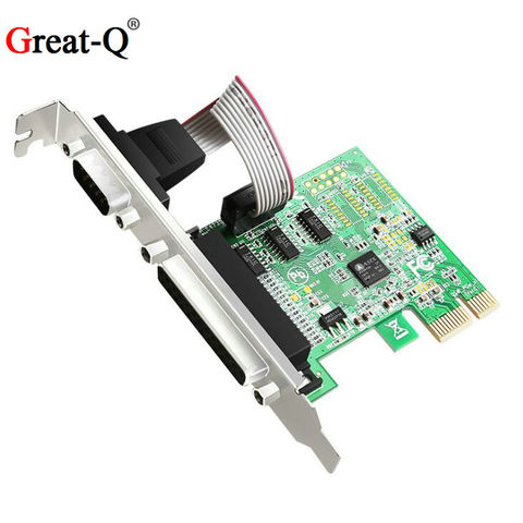 RS232  Serial Port COM & DB25 Printer Parallel Port LPT to  PCI Express Card  PCIEAdapter   AX99100 Chip ► Photo 1/1