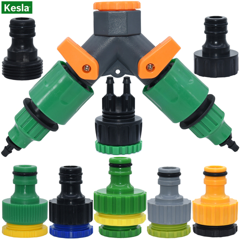 KESLA Garden Sprinkler Hose Connector Y Splitter 2-Way Valve Adapter Quick Connector 3/4''&16mm&4/7mm Quick Connector Fittings ► Photo 1/6