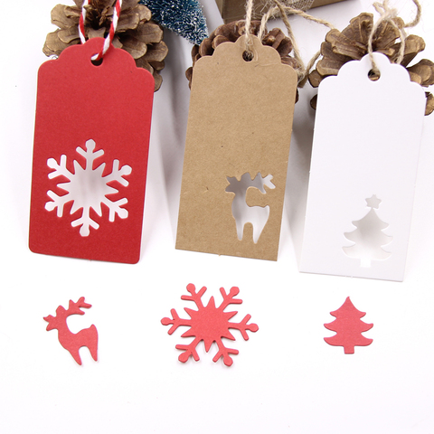 50PCS Christmas White&Red Kraft Paper Tags Handmade/Thank You DIY Labels For Christmas Favors Hang Tag Gift Wrapping Supplies ► Photo 1/6
