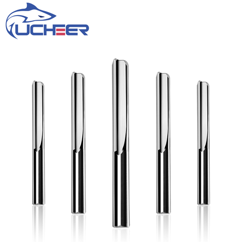 UCHEER 1pc 3.175 4 6mm Two Flutes Straight router Milling Cutter for wood CNC Straight Engraving Cutters Carbide End mill Tools ► Photo 1/6