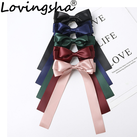 LOVINGSHA Women Hair Bow Ties Hair Clips Satin Butterfly Bow Hairpin Girl Hair Accessories for Ladies Bowknot Hairpins FC132 ► Photo 1/6