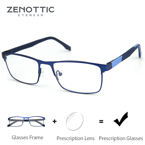 ZENOTTIC Alloy Progressive Prescription Glasses For Men Women Square Myopia Anti-blue light Photochromic Optical Eyewear Frame ► Photo 1/6