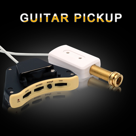 Soundhole Guitar Pickup White Pickup with Silver Piezo or Hard Naked Piezo with endpin output ► Photo 1/4