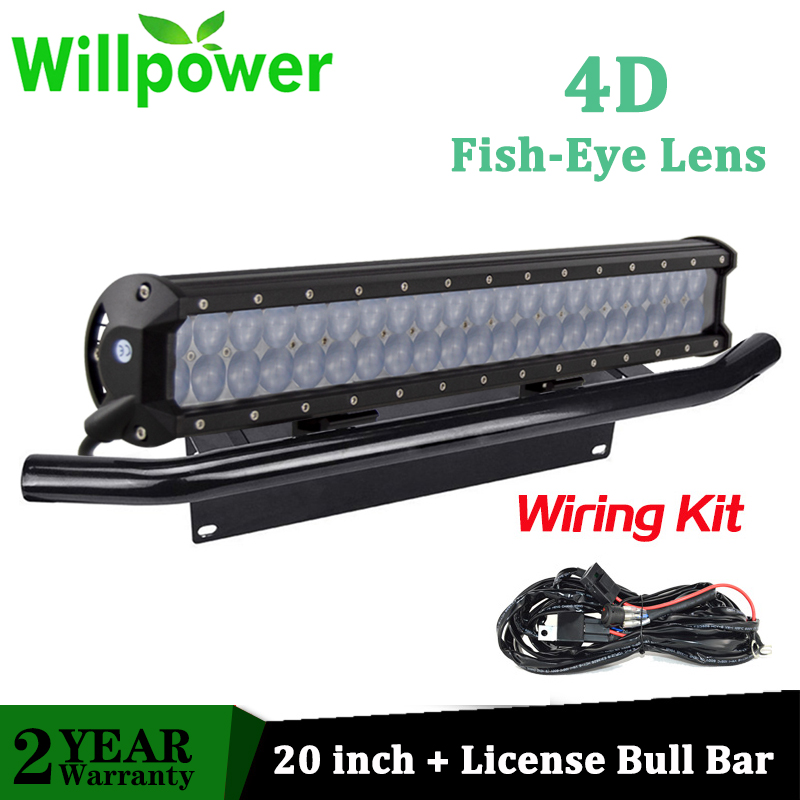 Willpower 20 inch 126W Offroad LED Bar Fish Eyes Bull Bar Front Bumper  License Plate Bracket Car Truck Driving 4WD 4x4 12V 24V - Price history &  Review