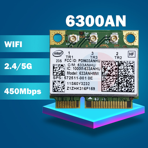 Dual Band 6300AN Half Mini PCIe for In-tel Wifi Card 450M for Lenovo FRU:60Y3233 T410 T410s T410i T420 T420s T420i T430 ► Photo 1/2