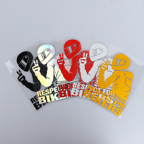 2pcs Respect Biker Sticker For On Car Motorcycle Vinyl 3D Stickers Motorcycle Vinyl 3D Stickers And Decals 15x11CM ► Photo 1/6